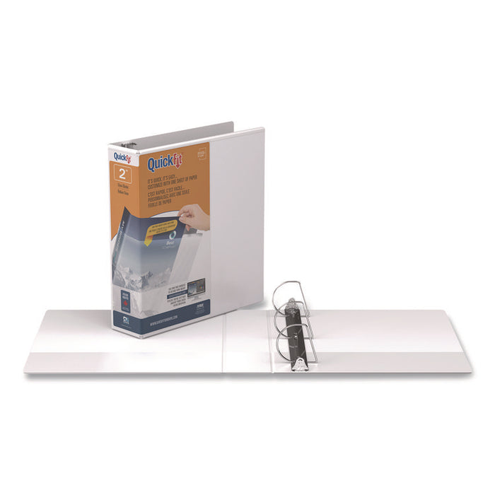 QuickFit D-Ring View Binder, 3 Rings, 2" Capacity, 11 x 8.5, White