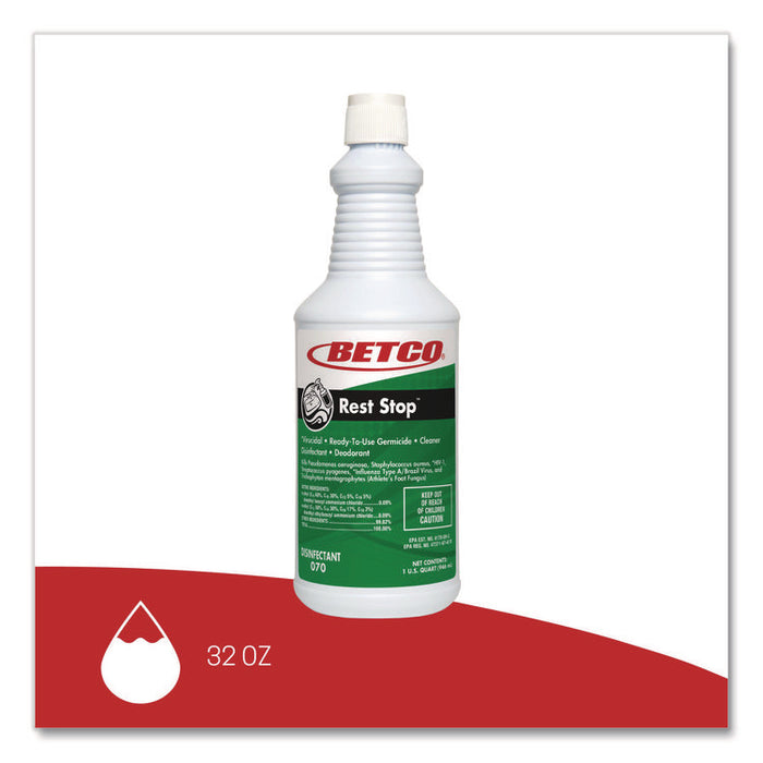 Rest Stop Non-Acid Bowl and Restroom Cleaner, Floral Fresh Scent, 32 oz. Bottle, 12/Carton