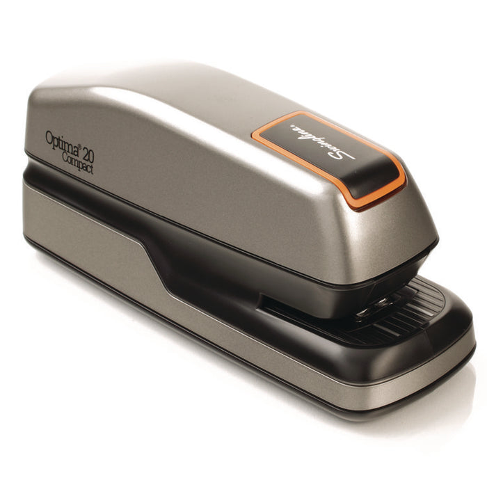 Optima Grip Electric Stapler, 20-Sheet Capacity, Black/Silver