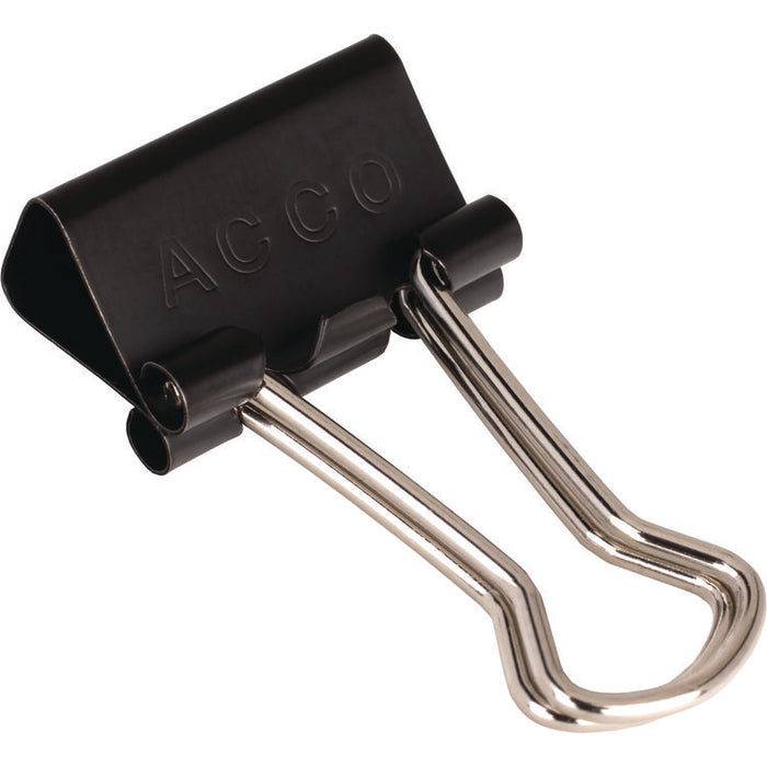 Binder Clips, Mini, 0.25" Capacity, Black/Silver, Dozen
