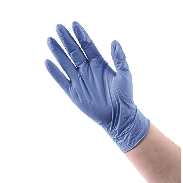 380 Series Disposable General-Purpose Nitrile Gloves, Powder-Free, X-Large, 4 mil Thick, 9.5" Long, Blue, 100/Box