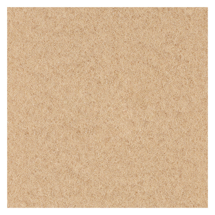Burnishing Floor Pads, 19" Diameter, Tan, 5/Carton
