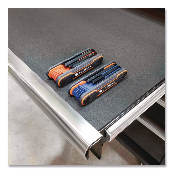 Hex Key Fold-Up Tool Set, Two-Piece, Metric/SAE, Black-Oxide/Blue (SAE), Black-Oxide/Red (Metric)