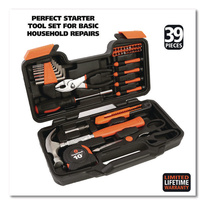 Homeowner's 39-Piece Tool Set, 12.38" x 3" x 7.25" Carry Case