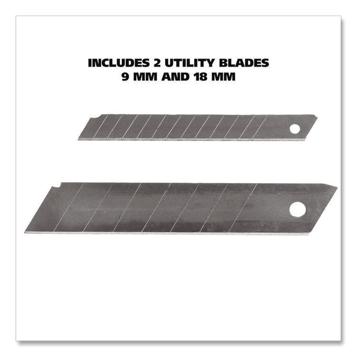 Snap-Off Utility Knife Set, 9 mm Knife, 18 mm Knife, Orange/Black