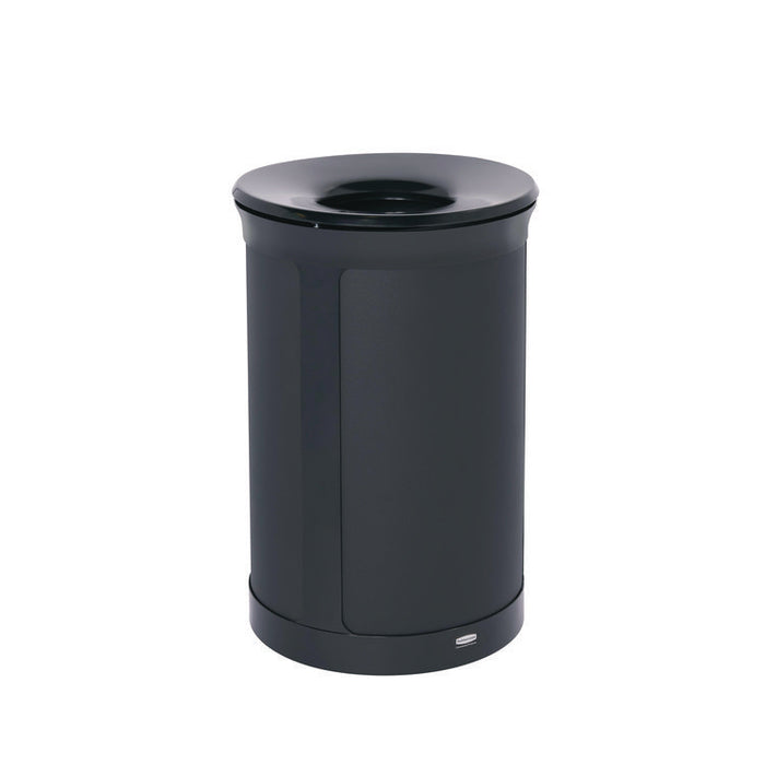 ENHANCE Series Waste Receptacle, 23 gal, Metal, Jet Black Metallic