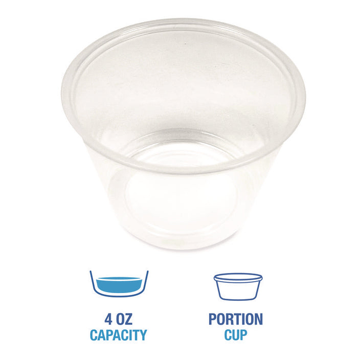 Souffle/Portion Cups, 4 oz, Plastic, Translucent, 2,500/Carton