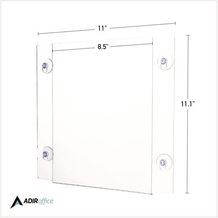 Suction-Mount Acrylic Window Sign Holders, 8.5 x 11, Clear, 12 Sign Holders