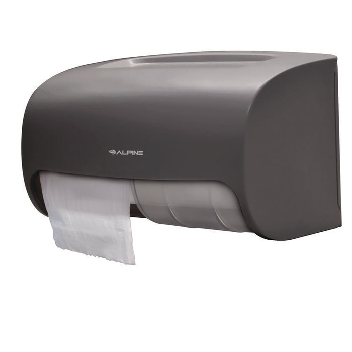Side-by-Side Double Roll Toilet Tissue Dispenser, 6.3 x 6.3 x 10.3, Gray