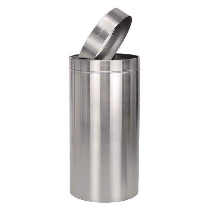 27 Gallon Stainless Steel Commercial Indoor Trash Can, Brushed Stainless Steel