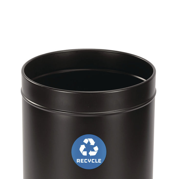 27 Gallon Stainless Steel Recycling Can, Black