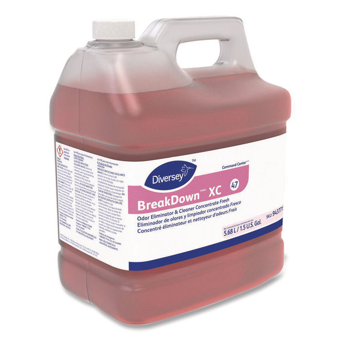 Breakdown Extra Concentrated Odor Eliminator, Fresh, 6 qt Bottle, 2/Carton