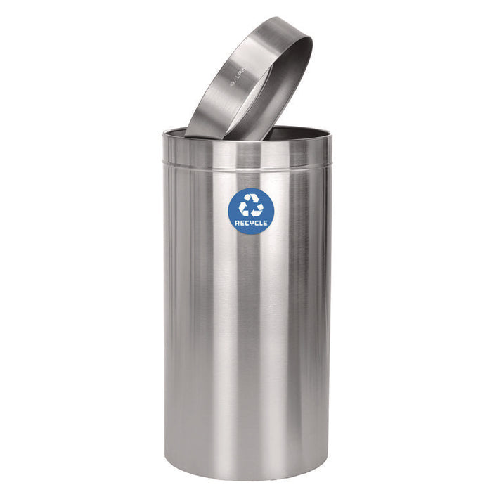 27 Gallon Stainless Steel Recycling Can, Brushed Stainless Steel