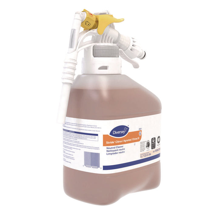 Stride Neutral Cleaner, Citrus Scent, 5.3 qt, 1 Bottle/Carton