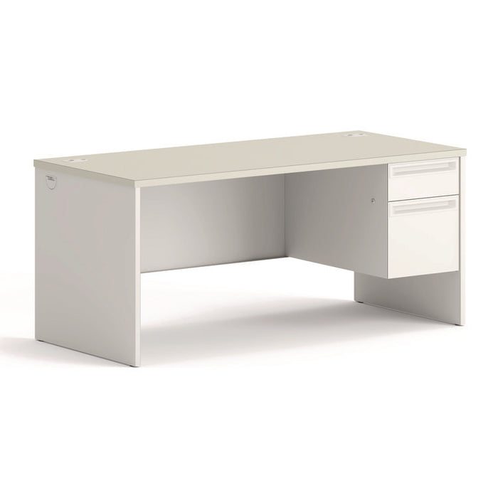 38000 Series Right Pedestal Desk, 66" x 30" x 30", Light Gray/Silver