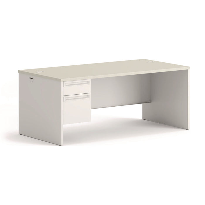 38000 Series Left Pedestal Desk, 72" x 36" x 30", Light Gray/Silver