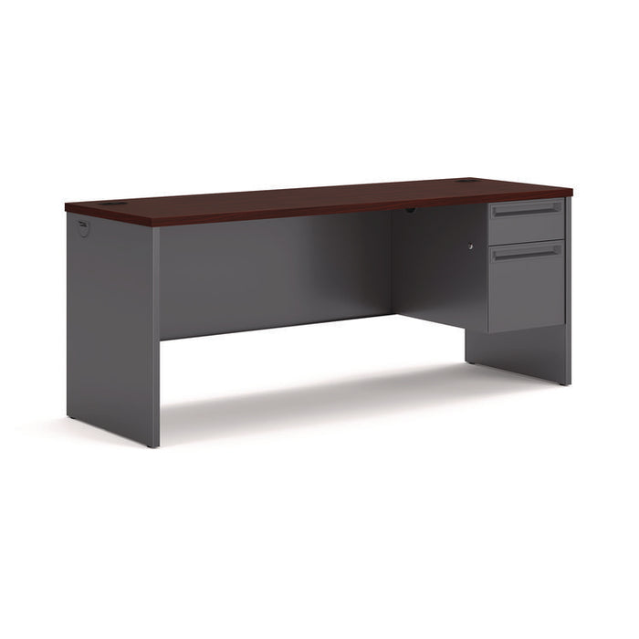38000 Series Right Pedestal Credenza, 72w x 24d x 29.5h, Mahogany/Charcoal