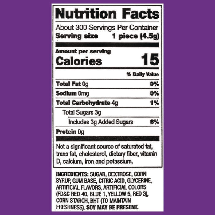 Bubble Gum Assorted Flavor Twist Tub, 300 Pieces/Tub, 1 Tub/Carton