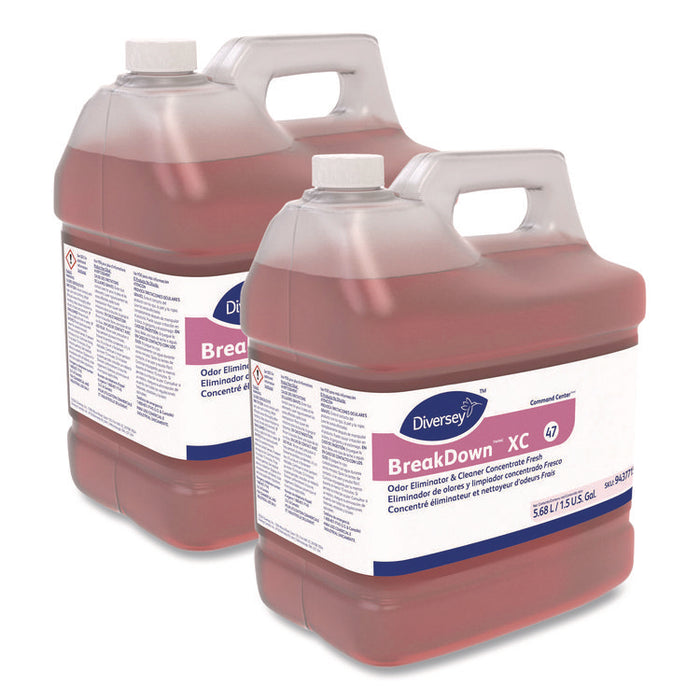 Breakdown Extra Concentrated Odor Eliminator, Fresh, 6 qt Bottle, 2/Carton