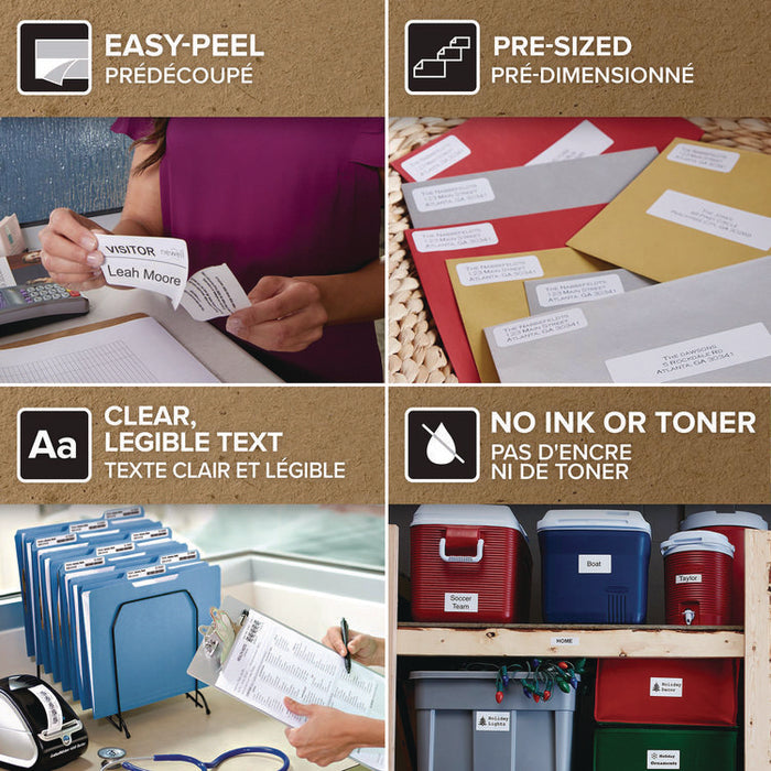 LabelWriter Address Labels, 1.4" x 3.5", White, 260 Labels/Roll, 2 Rolls/Pack