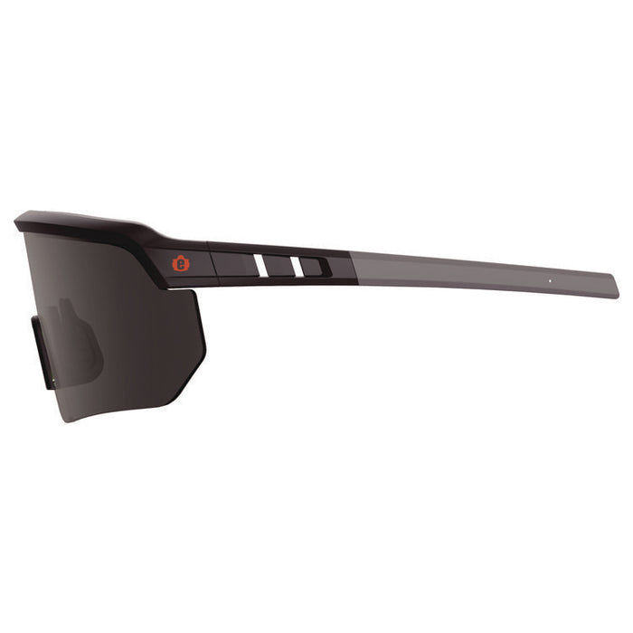 Skullerz AEGIR Anti-Scratch Enhanced Anti-Fog Safety Glasses, Matte Black Half Frame, Polarized Smoke Single Lens