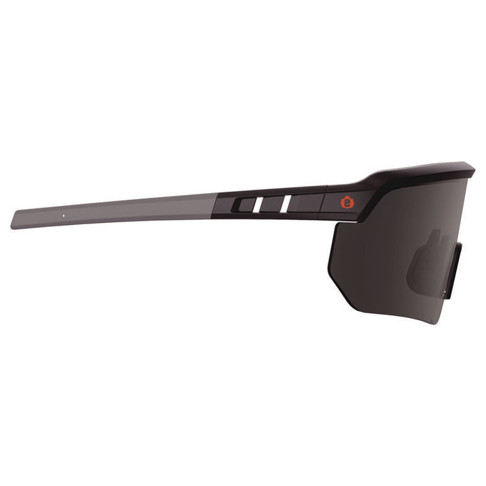 Skullerz AEGIR Anti-Scratch Enhanced Anti-Fog Safety Glasses, Matte Black Half Frame, Polarized Smoke Single Lens
