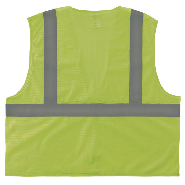 GloWear 8205HL-ECO Class 2 Recycled Hi-Vis Vest, Mesh, Polyester, Small/Medium, Lime