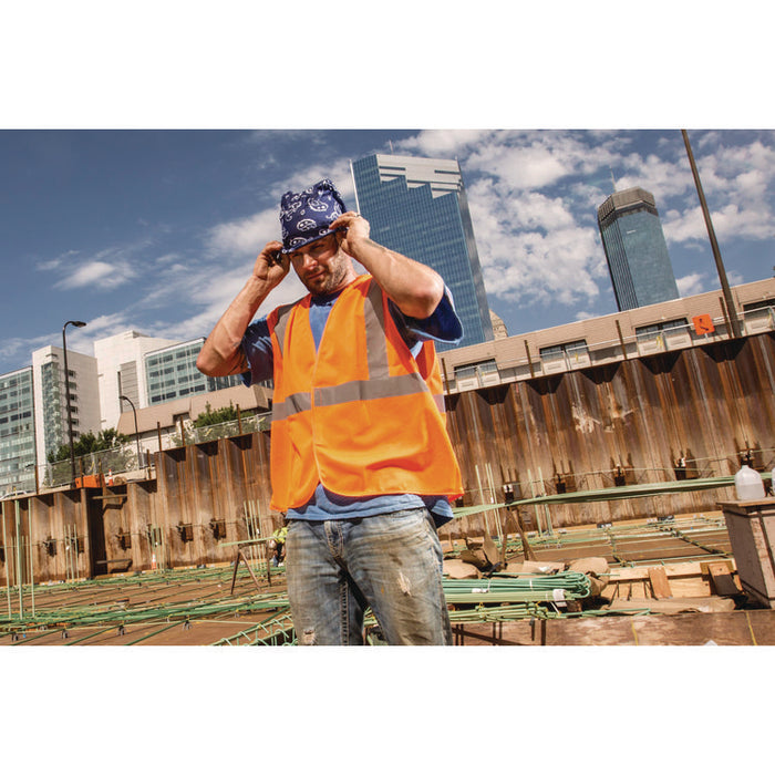 GloWear 8205HL-ECO Class 2 Recycled Hi-Vis Vest, Mesh, Polyester, Small/Medium, Orange