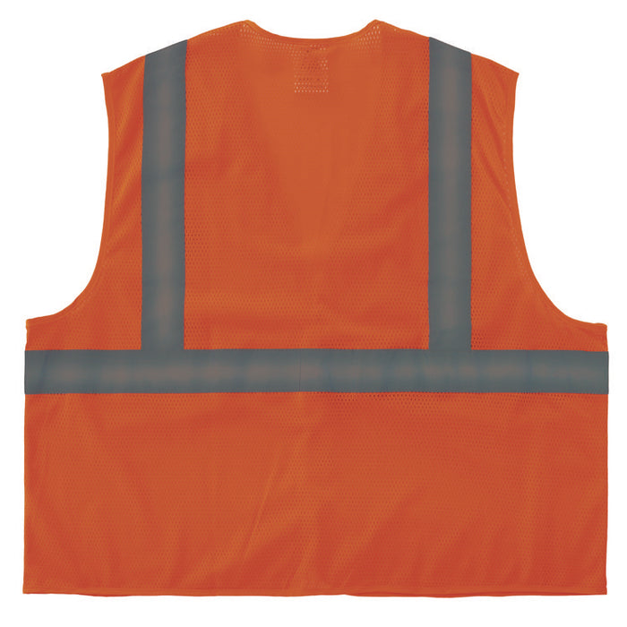 GloWear 8205HL-ECO Class 2 Recycled Hi-Vis Vest, Mesh, Polyester, 4X-Large/5X-Large, Orange