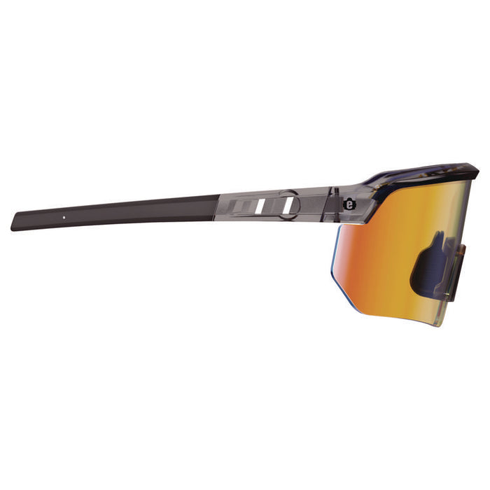 Skullerz AEGIR Anti-Scratch Enhanced Anti-Fog Safety Glasses, Clear Smoke Half Frame, Polarized Mirrored Orange Single Lens