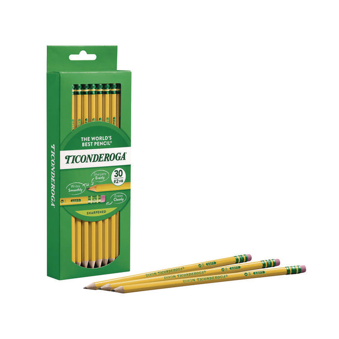 Pre-Sharpened Pencil, HB (#2), Black Lead, Yellow Barrel, 30/Pack