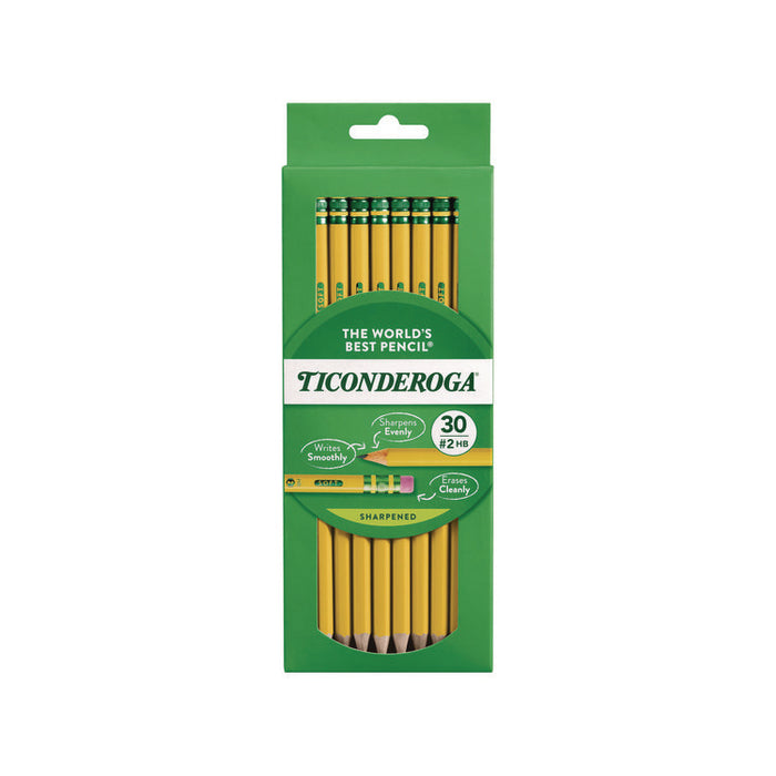 Pre-Sharpened Pencil, HB (#2), Black Lead, Yellow Barrel, 30/Pack