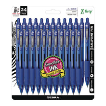 Load image into Gallery viewer, Z-Grip Ballpoint Pen, Retractable, Medium 1 mm, Blue Ink, Translucent Blue/Blue Barrel, 24/Pack
