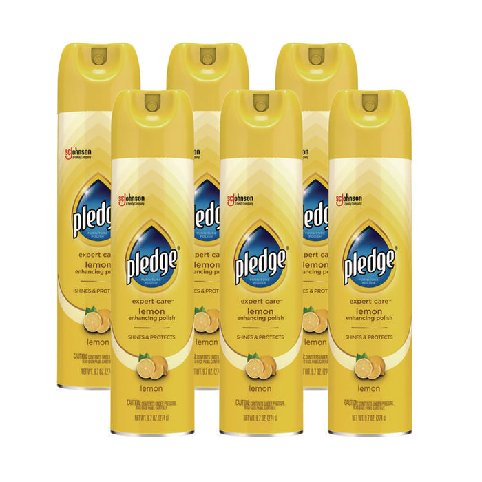 Furniture Polish, Lemon Scent,  9.7 oz Aerosol Spray, 6/Carton