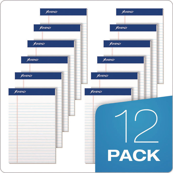 Perforated Writing Pads, Narrow Rule, (50) White 5 x 8 Sheets, Dozen