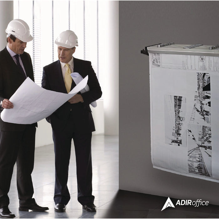 Drop Lift Blueprint Storage Wall Rack, Assorted Document Sizes Accommodated, 7.9" x 1.2" x 7.1", Red