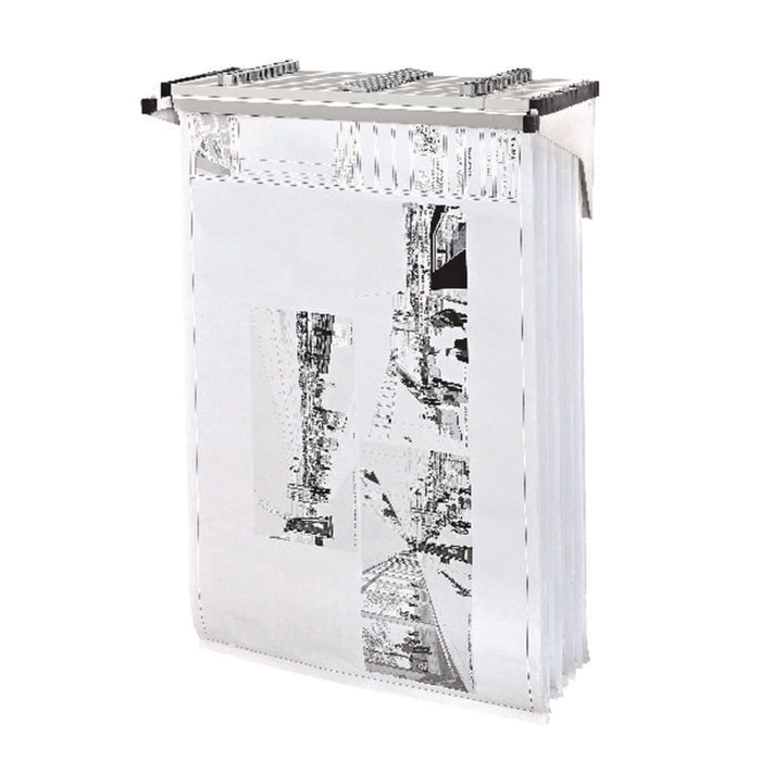 Drop Lift Blueprint Storage Wall Rack, Assorted Document Sizes Accommodated, 7.9" x 1.2" x 7.1", White