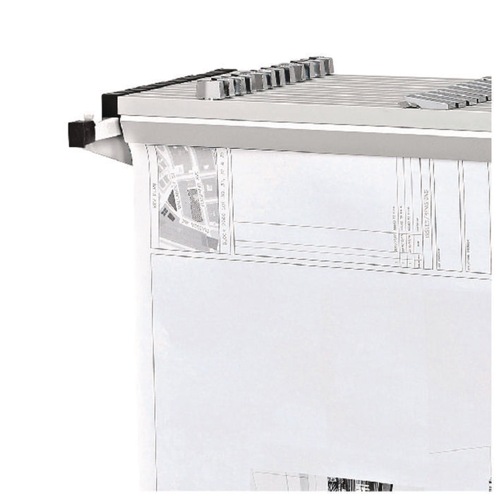 Drop Lift Blueprint Storage Wall Rack, Assorted Document Sizes Accommodated, 7.9" x 1.2" x 7.1", White
