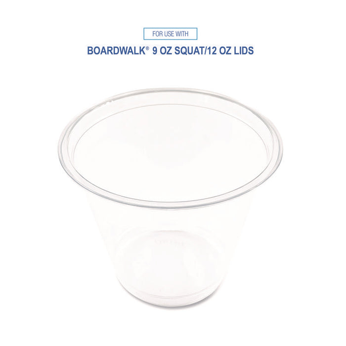 Clear Plastic PET Cups, Squat, 9 oz, 1,000/Carton