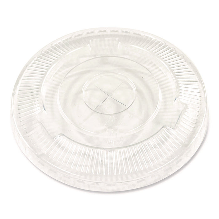 PET Cold Cup Straw-Slot Lids, Fits 9 oz to 10 oz Cold Cups, Plastic, Clear, 100/Pack