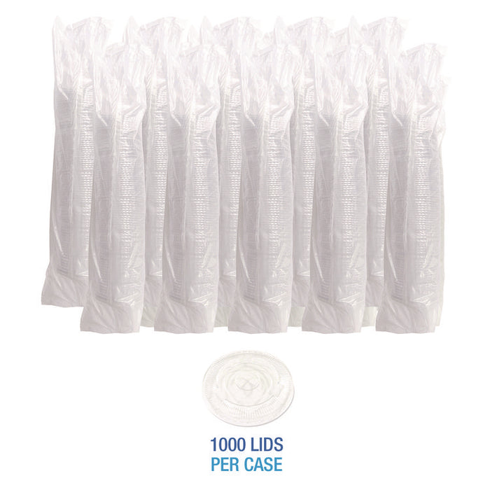 PET Cold Cup Straw-Slot Lids, Fits 9 oz to 10 oz Cold Cups, Plastic, Clear, 1,000/Carton
