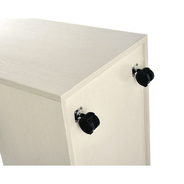 50-Compartment Mobile Wood Blueprint Rolled File Storage Organizer, 50 Compartments, 30 x 15.75 x 28.5, White