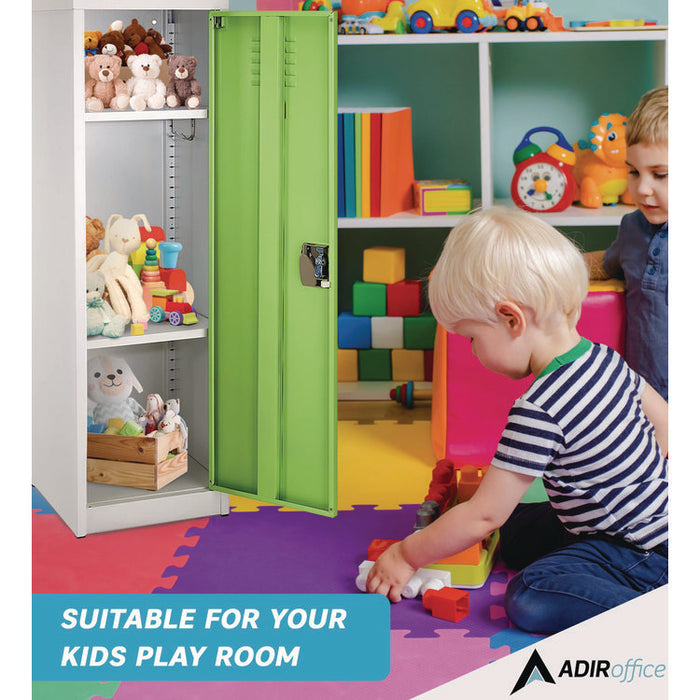 Steel Storage Locker, 1 Compartment, 15 x 15 x 48, Green
