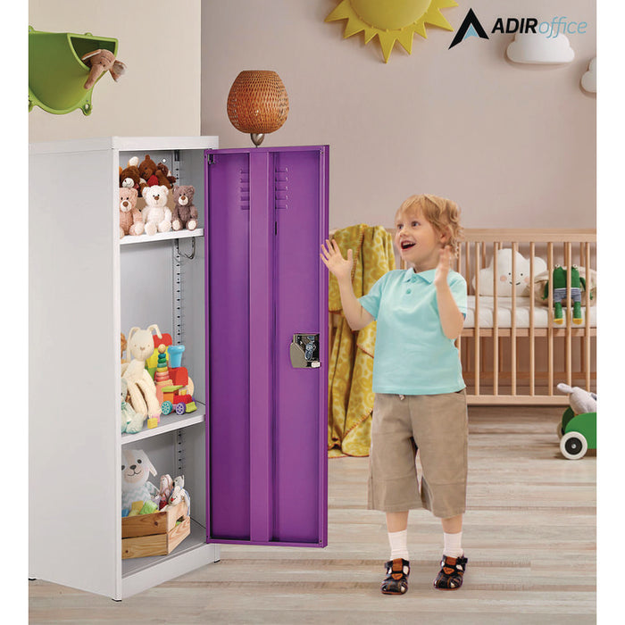 Steel Storage Locker, 1 Compartment, 15 x 15 x 48, Purple