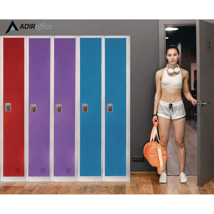 Steel Storage Locker, 1 Compartment, 12 x 12 x 72, Purple