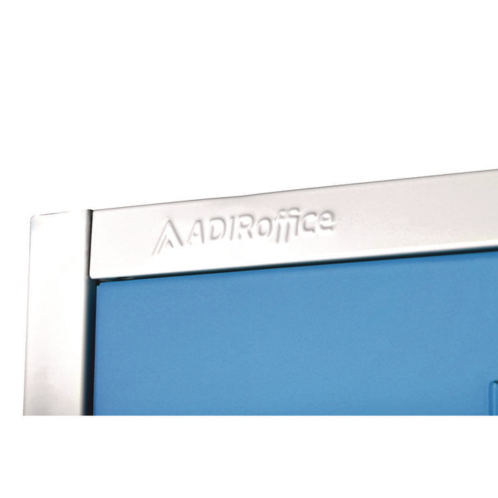 Steel Storage Locker, 2 Compartment, 12 x 12 x 72, Blue