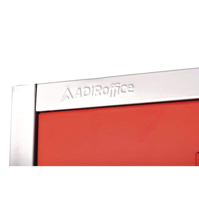 Steel Storage Locker, 2 Compartment, 12 x 12 x 72, Red