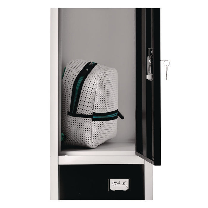 Steel Storage Locker, 3 Compartment, 12 x 12 x 72, Black