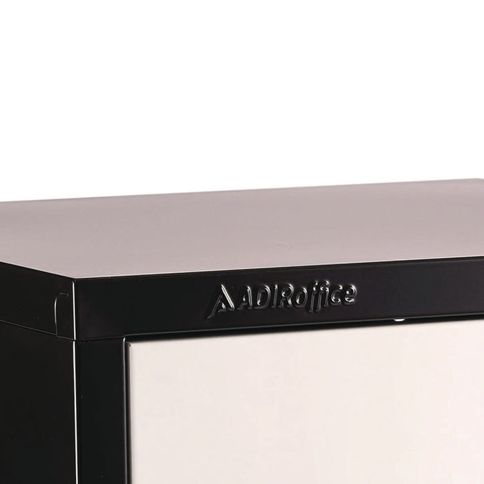 Steel Storage Locker, 4 Compartment, 12 x 12 x 72, Black Body/White Doors