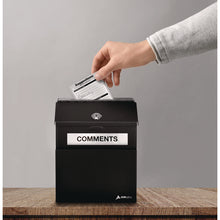 Load image into Gallery viewer, Wall Mountable Steel Suggestion Secure Drop Box with Key, 7 x 6 x 8.5, Stainless Steel 304, Black
